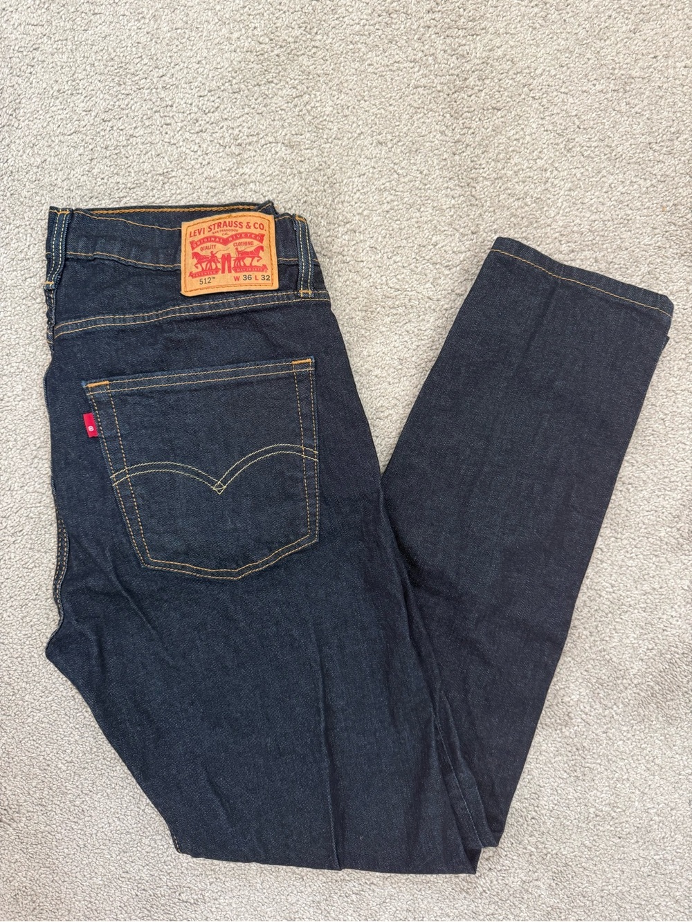 Levi’s 512 Slim Taper Men’s Jeans 36x32 Dark Wash Denim Stretch